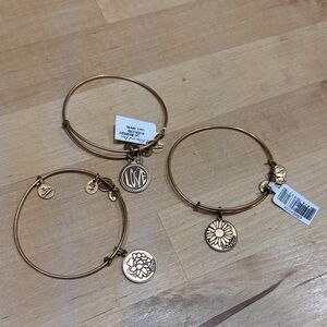 Alex and Ani Gold Charm Bracelets Stack Mom Daughter Love